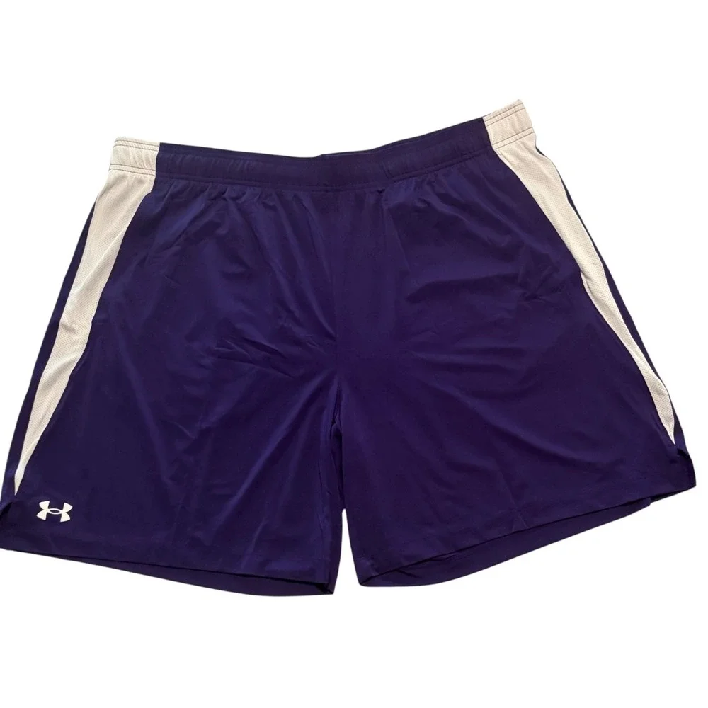 NWT Under Armour Tech Vent Shorts 3XL Purple White Athletic Training Gym Men